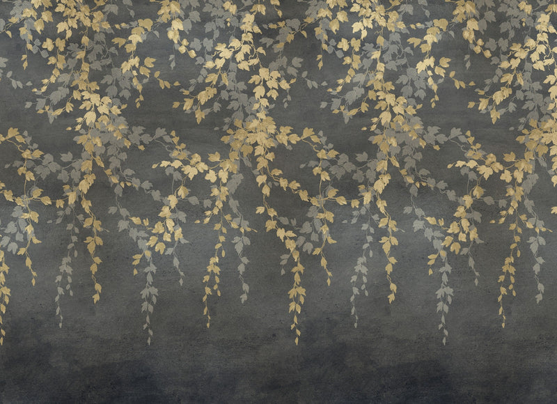 B00833 Vine Shadow Gold Random Metallics II Mural by Coordonné