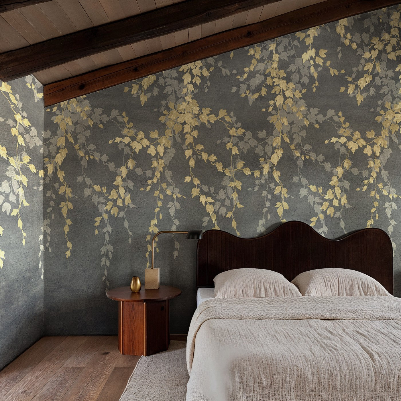 B00833 Vine Shadow Gold Random Metallics II Mural by Coordonné