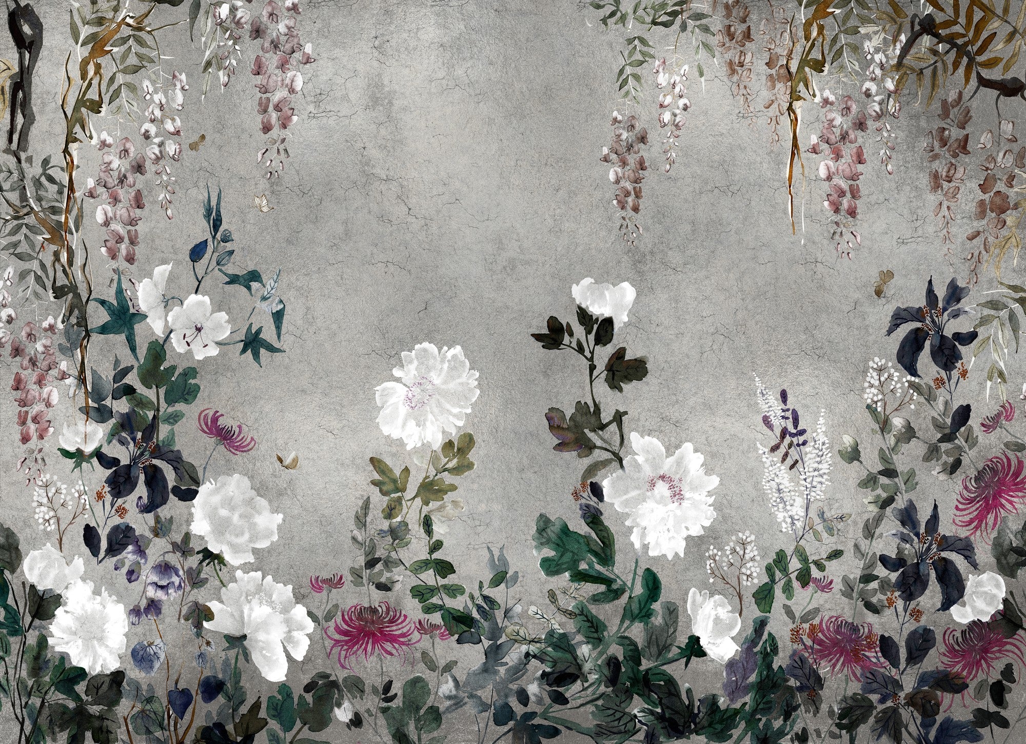 B00835 Spring Festival Silver Random Metallics II Mural by Coordonné