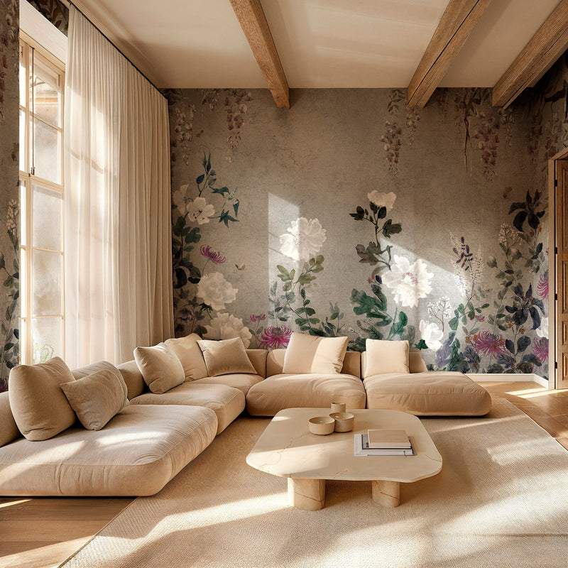 B00835 Spring Festival Silver Random Metallics II Mural by Coordonné