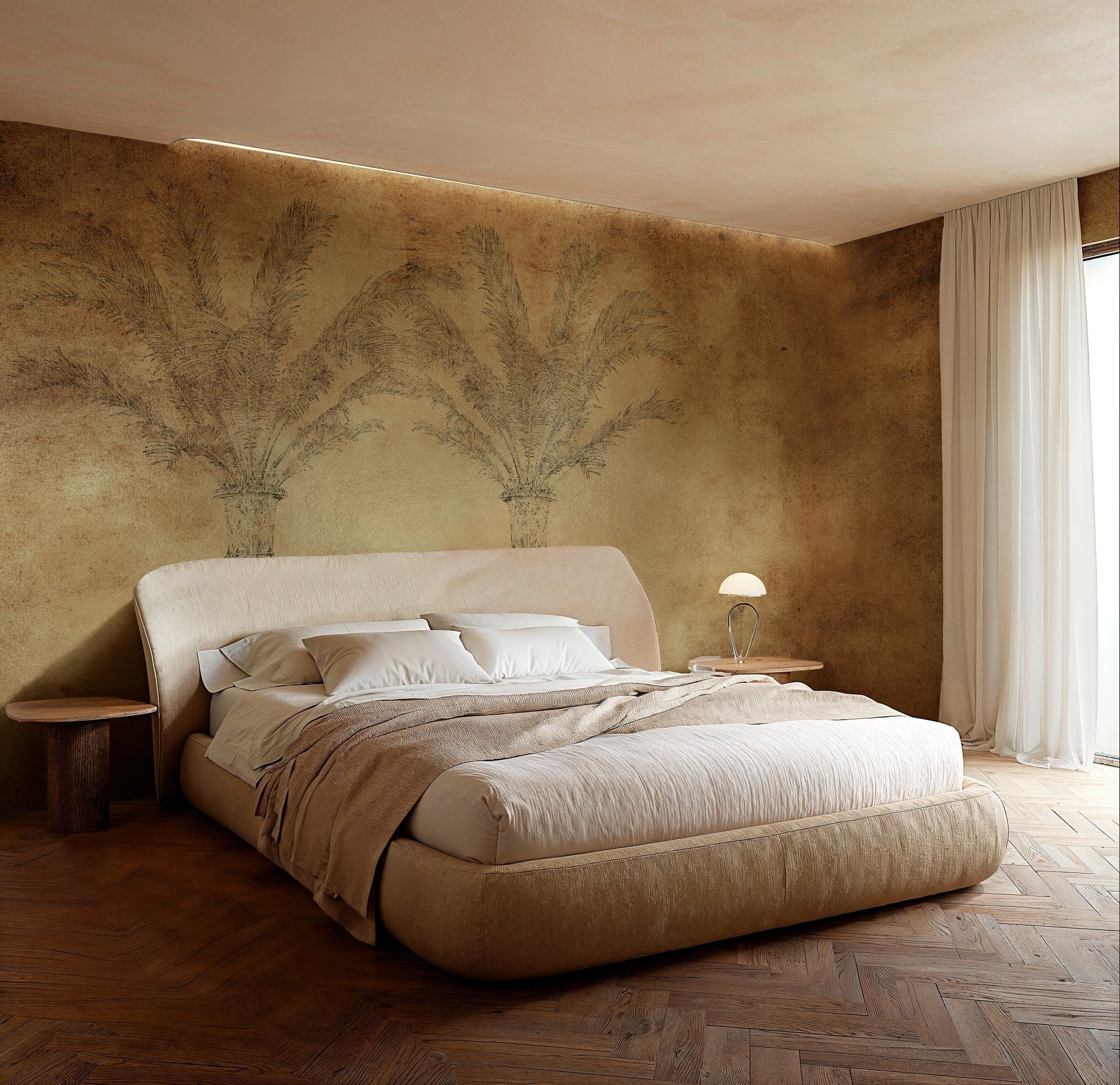 B00836 Palma Gold Random Metallics II Mural by Coordonné