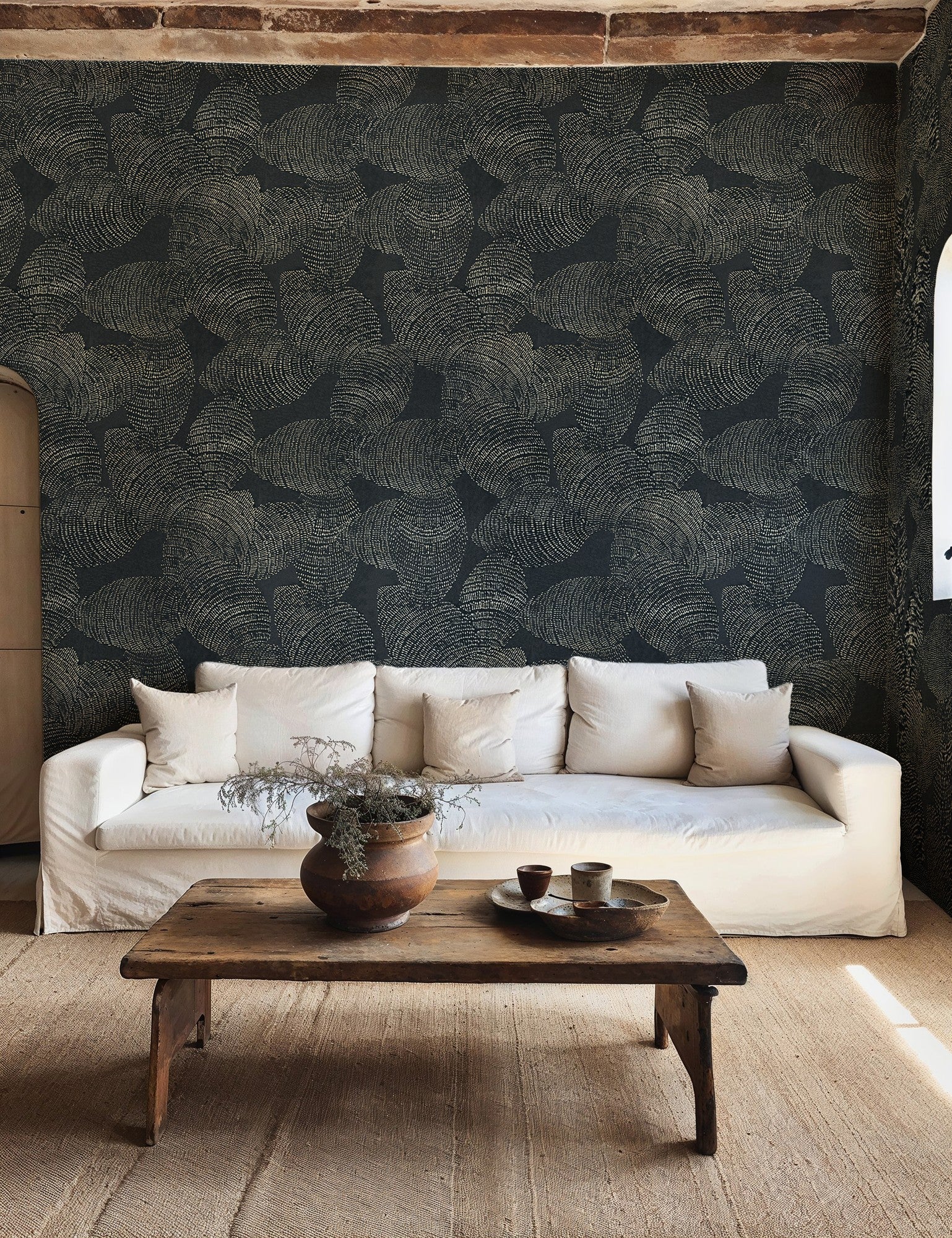 B00843 Lignite Silver Random Metallics II Mural by Coordonné