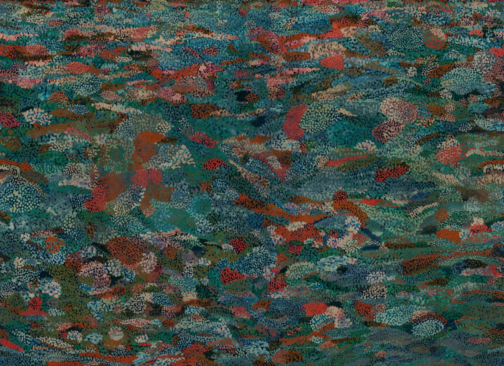 B00850 Petal-Strewn Silver Random Metallics II Mural by Coordonné