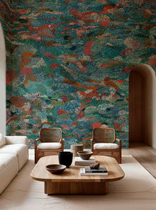 B00850 Petal-Strewn Silver Random Metallics II Mural by Coordonné