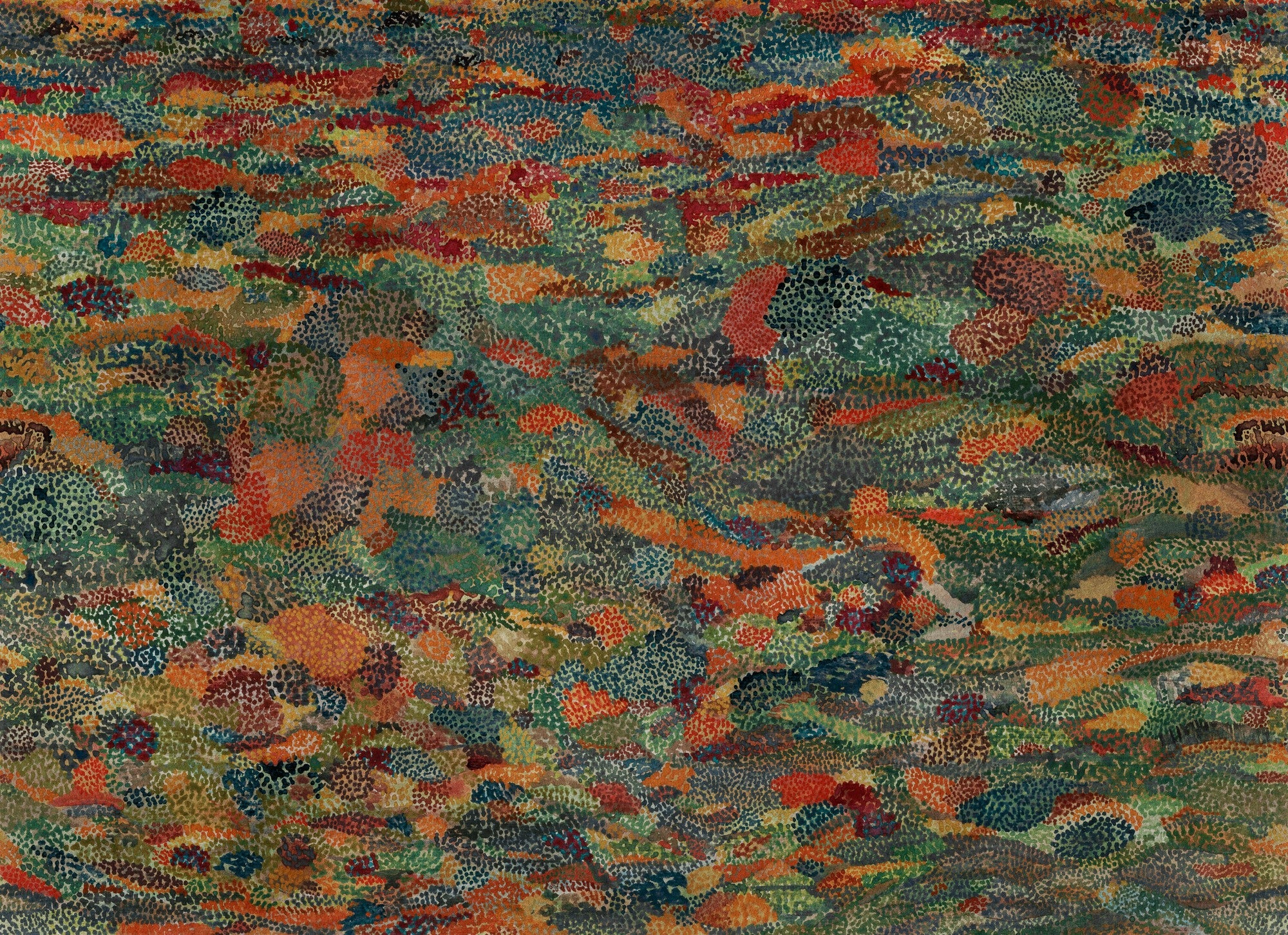 B00851 Petal-Strewn Copper Random Metallics II Mural by Coordonné