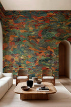 B00851 Petal-Strewn Copper Random Metallics II Mural by Coordonné