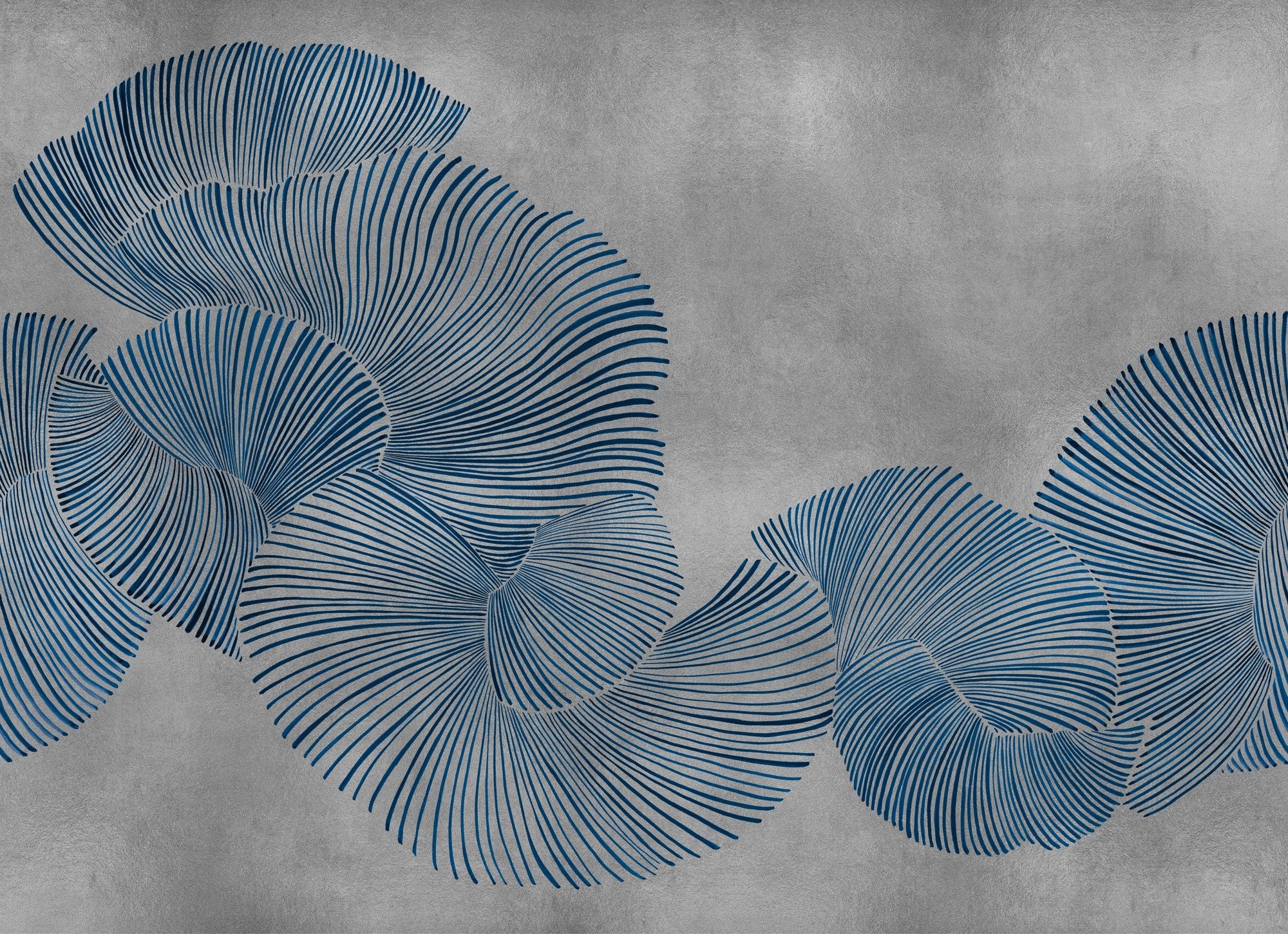 B00853 Diving Moment Silver Random Metallics II Mural by Coordonné