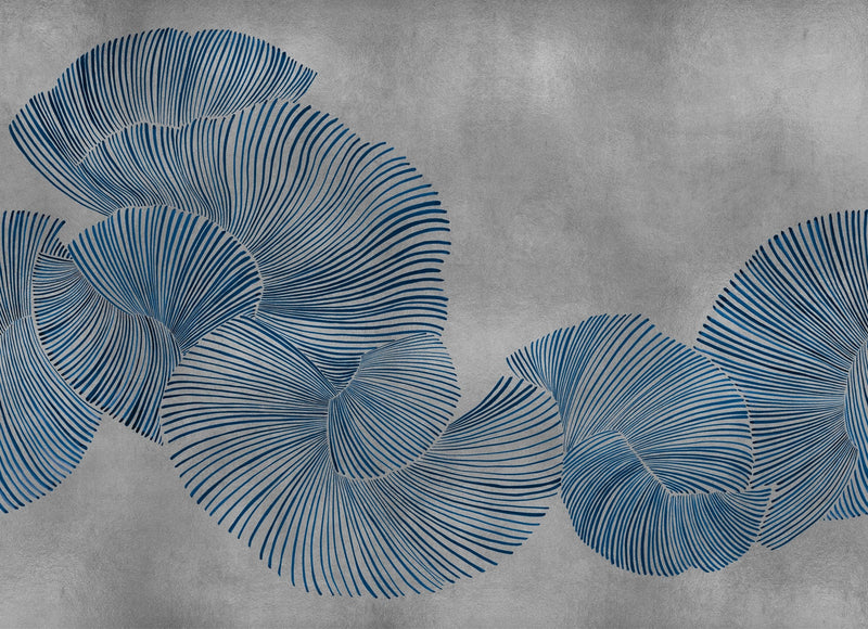 B00853 Diving Moment Silver Random Metallics II Mural by Coordonné