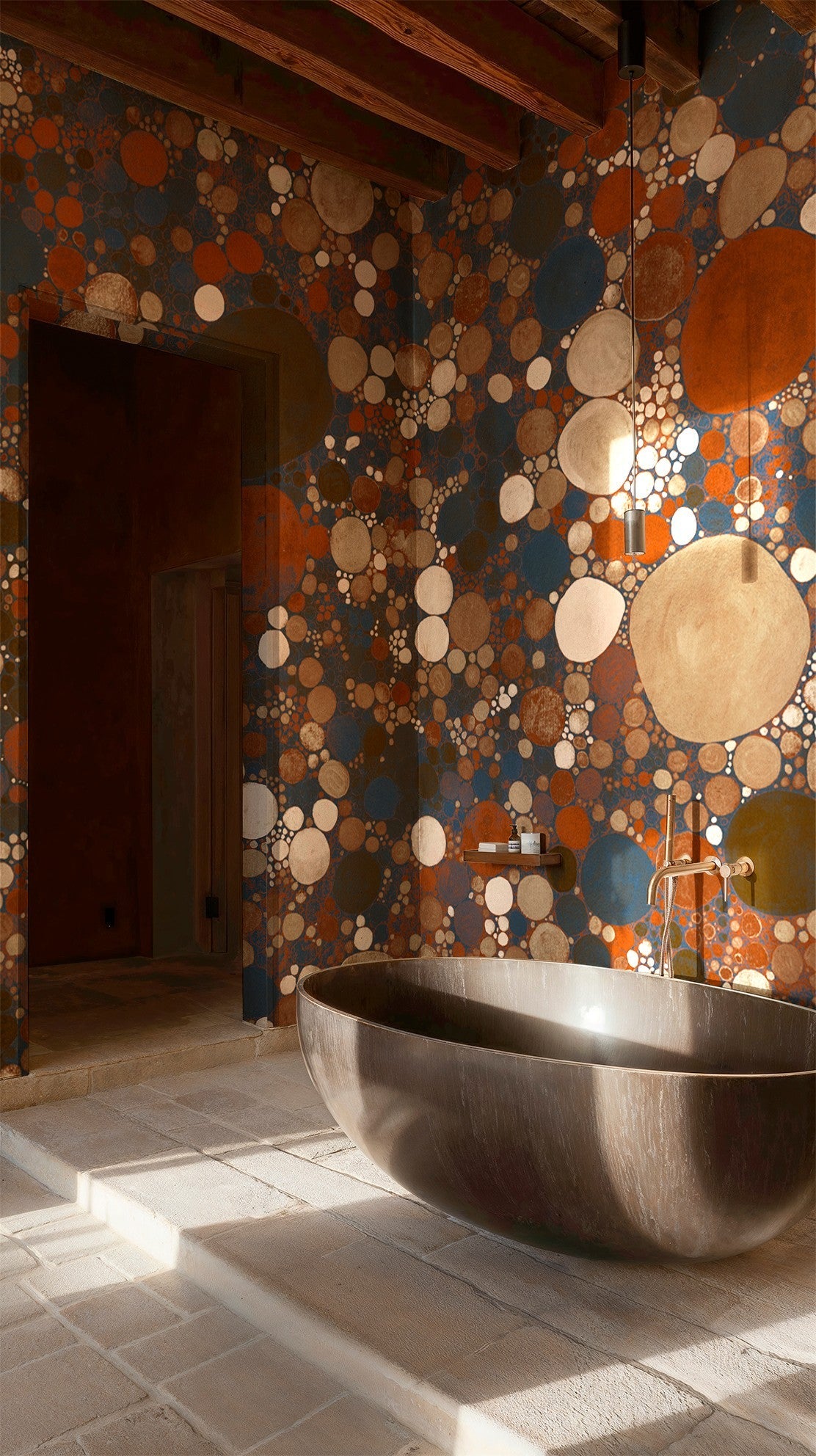 B00855 Big Bang Silver Random Metallics II Mural by Coordonné