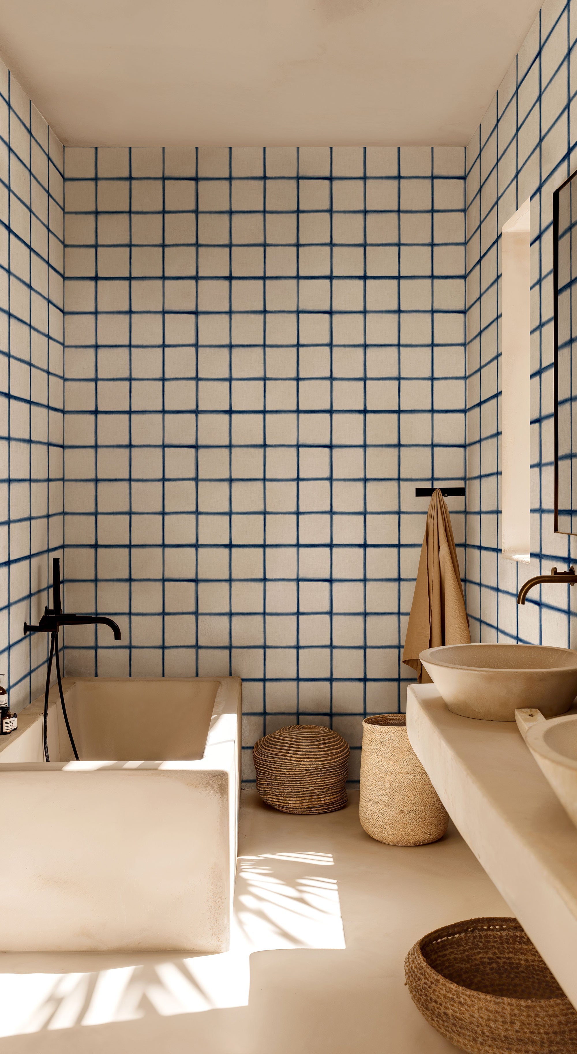Itajime Indigo Shibori Wallpaper by Coordonné