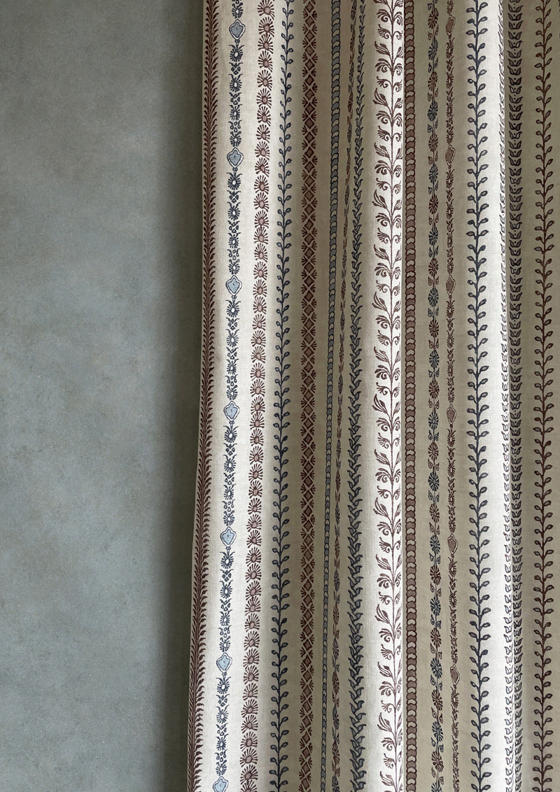 LW 324 449 Bandana Blue Almond Fabric by Lewis & Wood