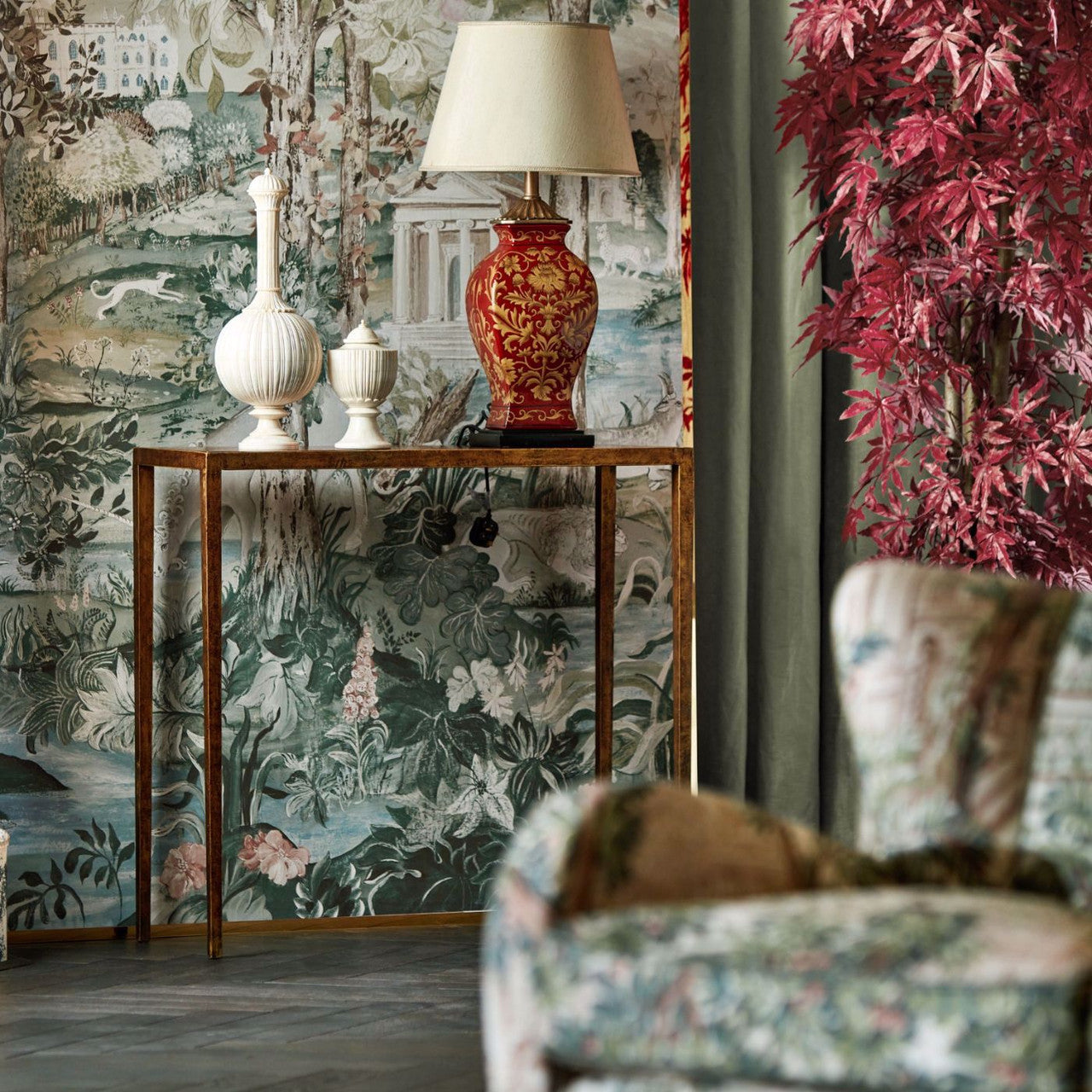313040 Arcadian Thames Mineral Wallpaper by Zoffany
