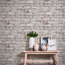 BB51100 Coastal Brick Effect Motif Bricks and More Brown, Grey and White Wallpaper By Galerie
