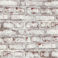 Coastal Brick Effect Motif Bricks and More Brown, Grey and White Wallpaper By Galerie