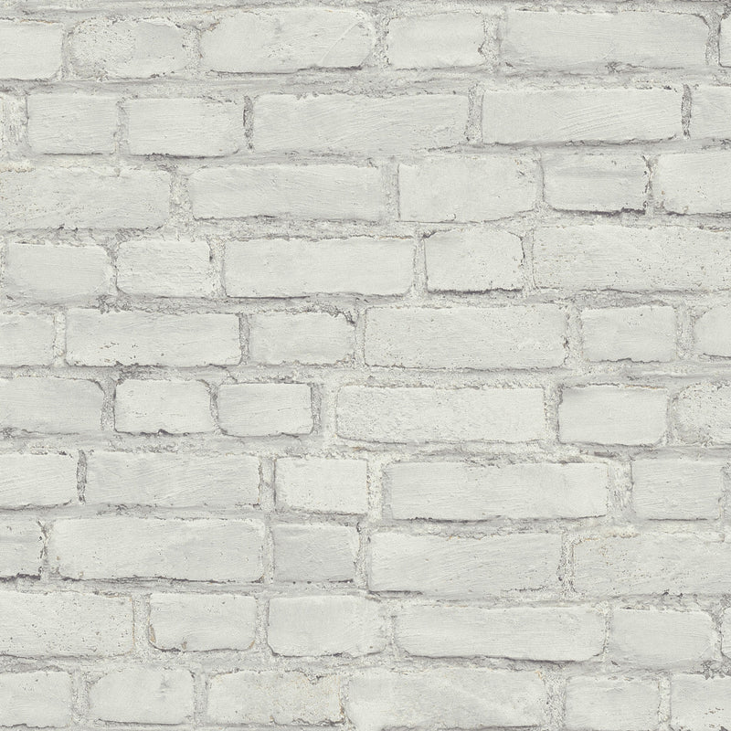 BB51101 Coastal Brick Effect Motif Bricks and More Grey and White Wallpaper By Galerie