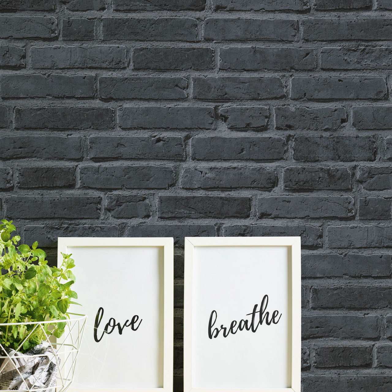 BB51103 Brickshire Residents Motif Bricks and More Grey and Black Wallpaper By Galerie