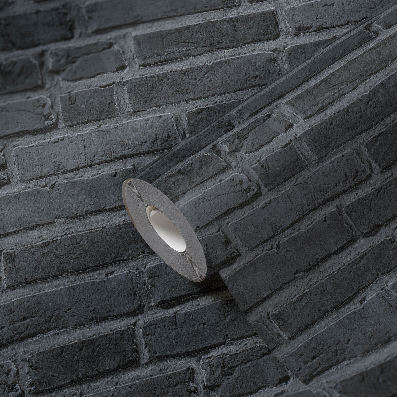 BB51103 Brickshire Residents Motif Bricks and More Grey and Black Wallpaper By Galerie