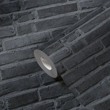 BB51103 Brickshire Residents Motif Bricks and More Grey and Black Wallpaper By Galerie