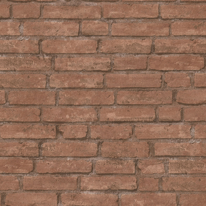 BB51107 Industrial Chic Motif Bricks and More Brown and Orange Wallpaper By Galerie
