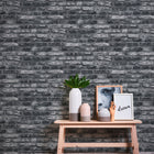 BB51112 Brickshire Residents Motif Bricks and More Grey and Black Wallpaper By Galerie