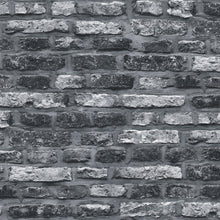BB51112 Brickshire Residents Motif Bricks and More Grey and Black Wallpaper By Galerie