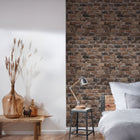 BB51116 Brickshire Residents Motif Bricks and More Brown and Grey Wallpaper By Galerie
