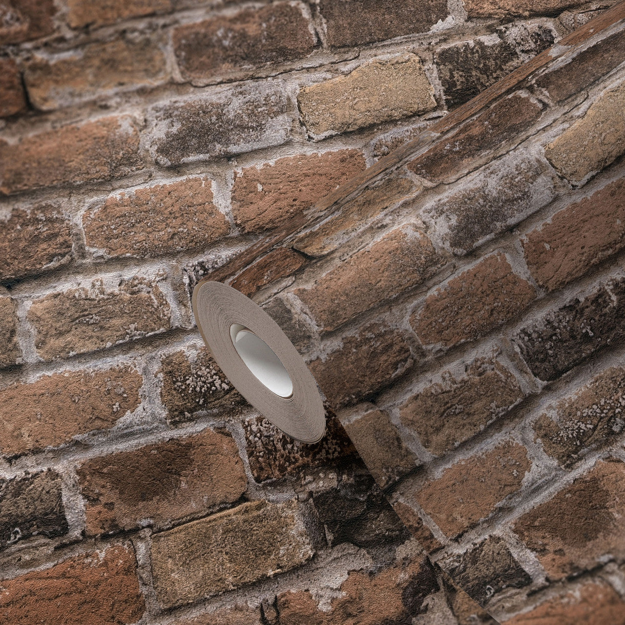 BB51116 Brickshire Residents Motif Bricks and More Brown and Grey Wallpaper By Galerie