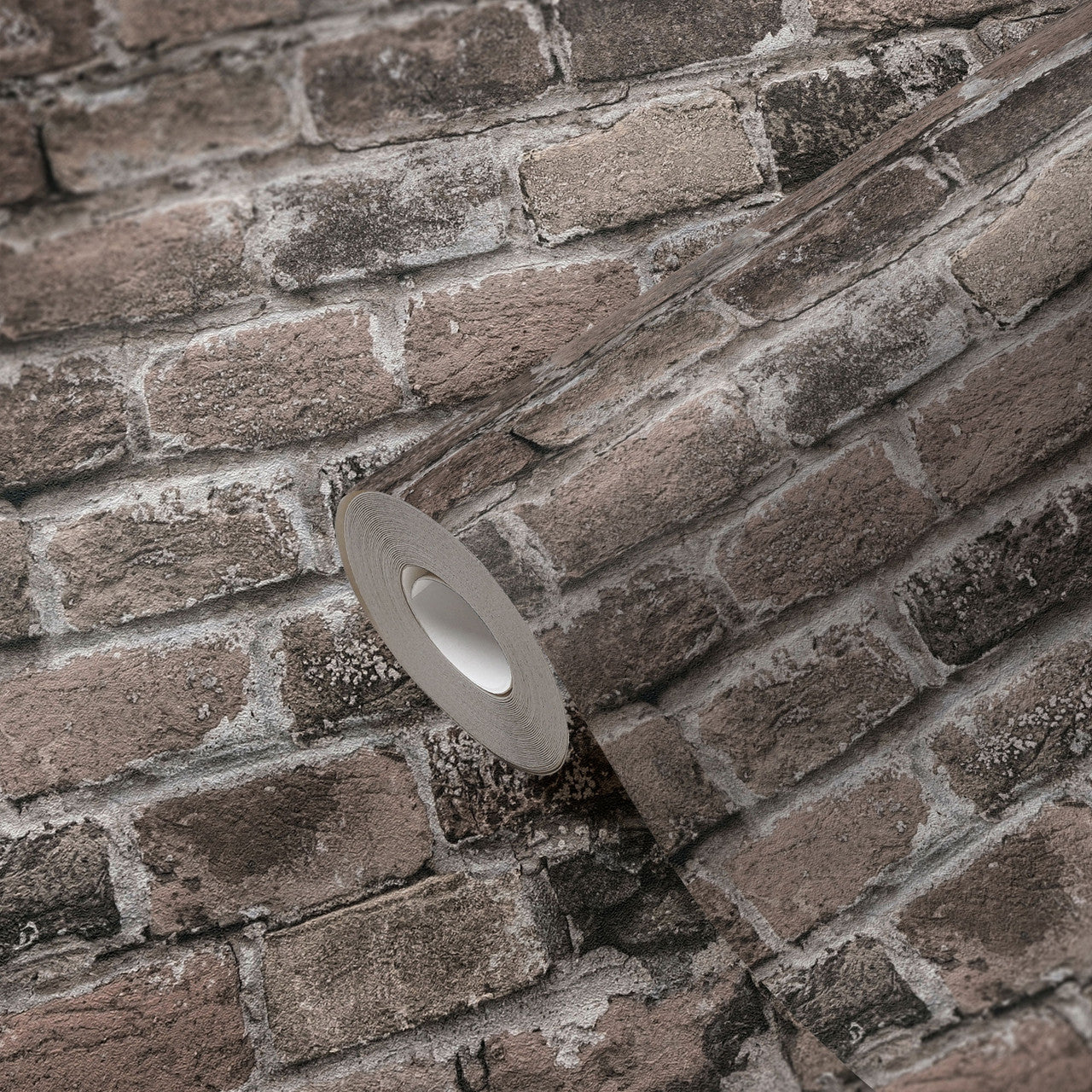 BB51117 Brickshire Residents Motif Bricks and More Brown and Grey Wallpaper By Galerie