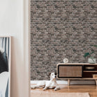 BB51117 Brickshire Residents Motif Bricks and More Brown and Grey Wallpaper By Galerie