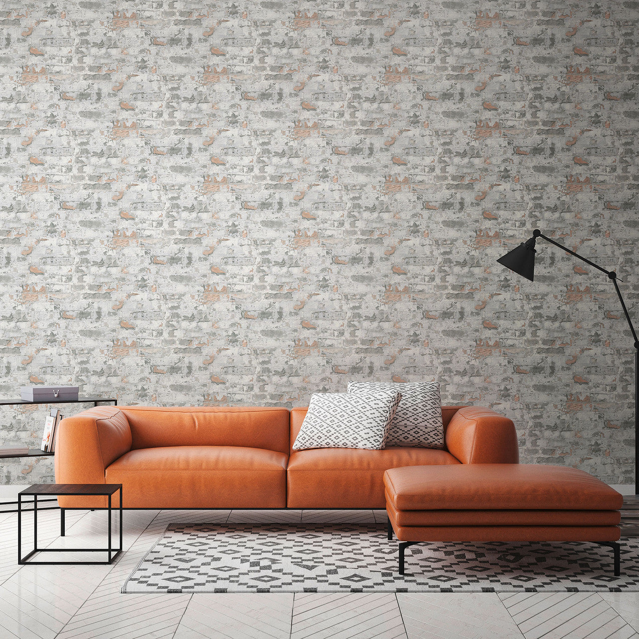 BB51120 Industrial Chic Motif Bricks and More Grey, Black and White Wallpaper By Galerie