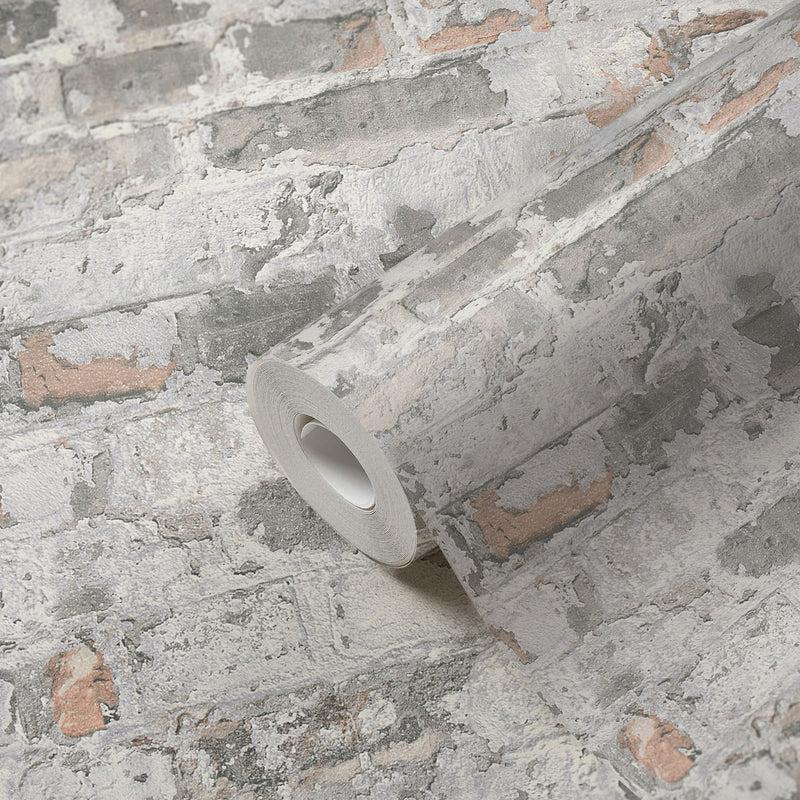 BB51120 Industrial Chic Motif Bricks and More Grey, Black and White Wallpaper By Galerie