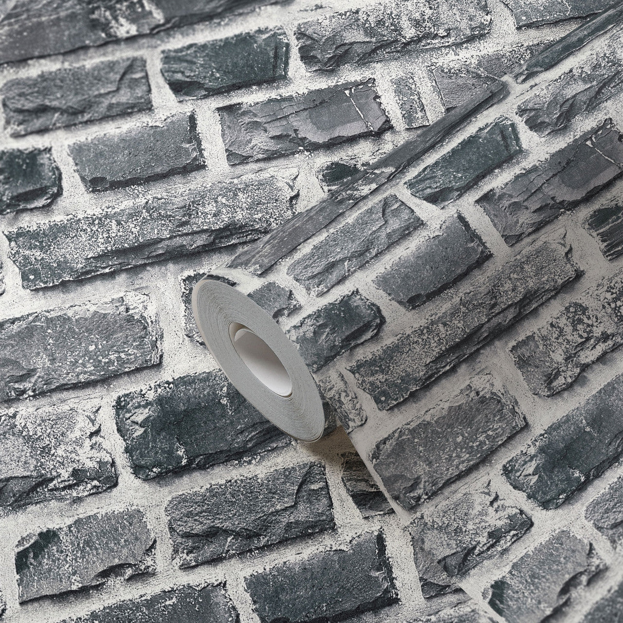 BB51123 Stone Symphony Motif Bricks and More Multi-Colour, Grey and Black Wallpaper By Galerie