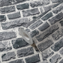 BB51123 Stone Symphony Motif Bricks and More Multi-Colour, Grey and Black Wallpaper By Galerie