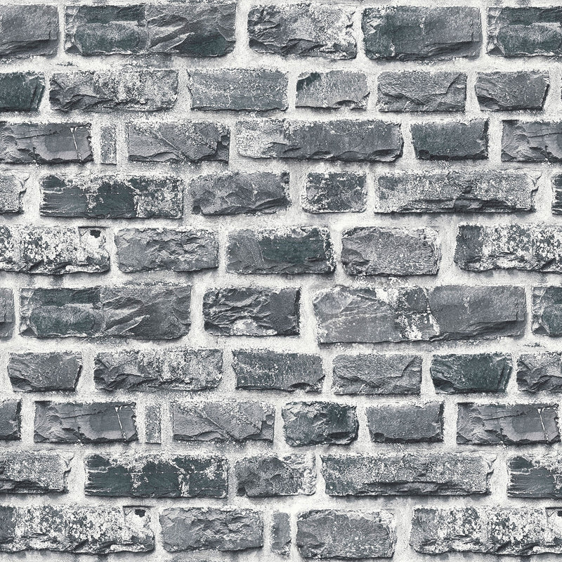 BB51123 Stone Symphony Motif Bricks and More Multi-Colour, Grey and Black Wallpaper By Galerie