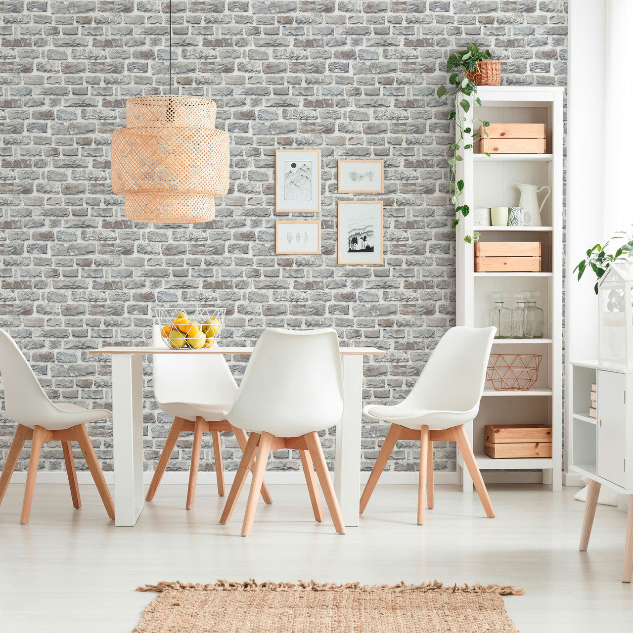 BB51124 Stone Symphony Motif Bricks and More Multi-Colour and Grey Wallpaper By Galerie
