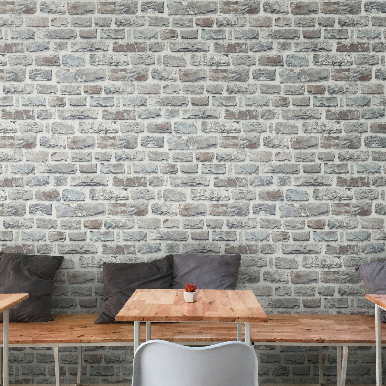 BB51124 Stone Symphony Motif Bricks and More Multi-Colour and Grey Wallpaper By Galerie