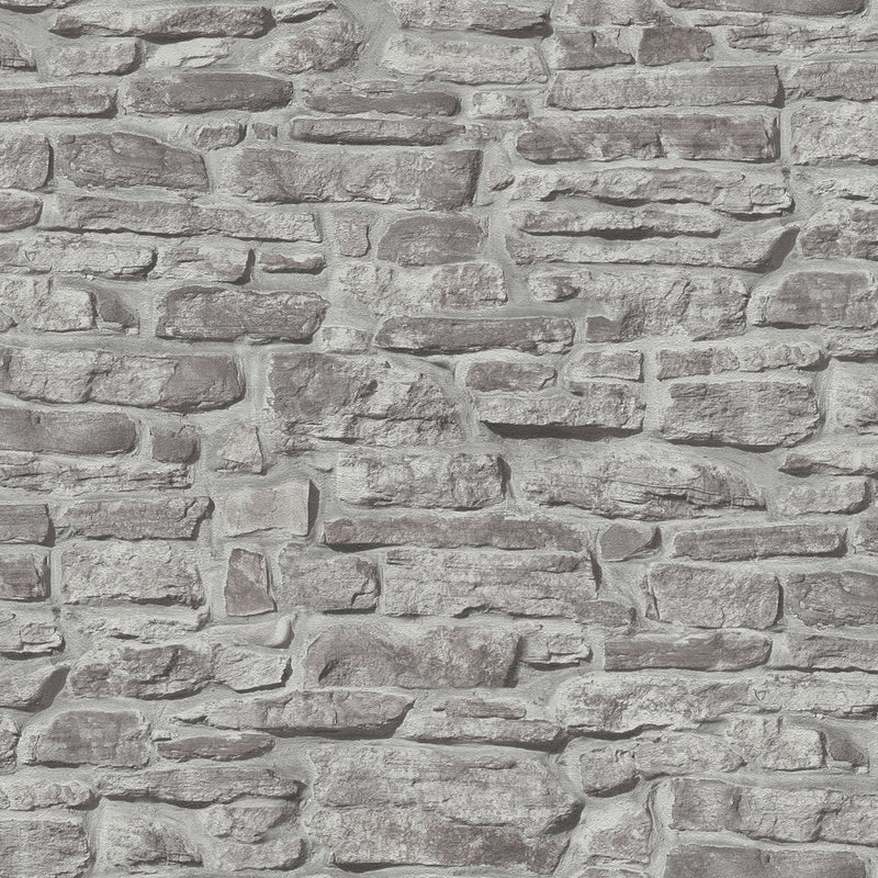 BB51125 Stone Symphony Motif Bricks and More Grey Wallpaper By Galerie