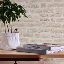 BB51129 Rocky Retreat Motif Bricks and More Beige and Cream Wallpaper By Galerie