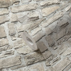 BB51130 Stone Symphony Motif Bricks and More Beige and Grey Wallpaper By Galerie