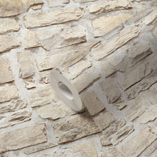 BB51131 Stone Symphony Motif Bricks and More Beige and Yellow Wallpaper By Galerie