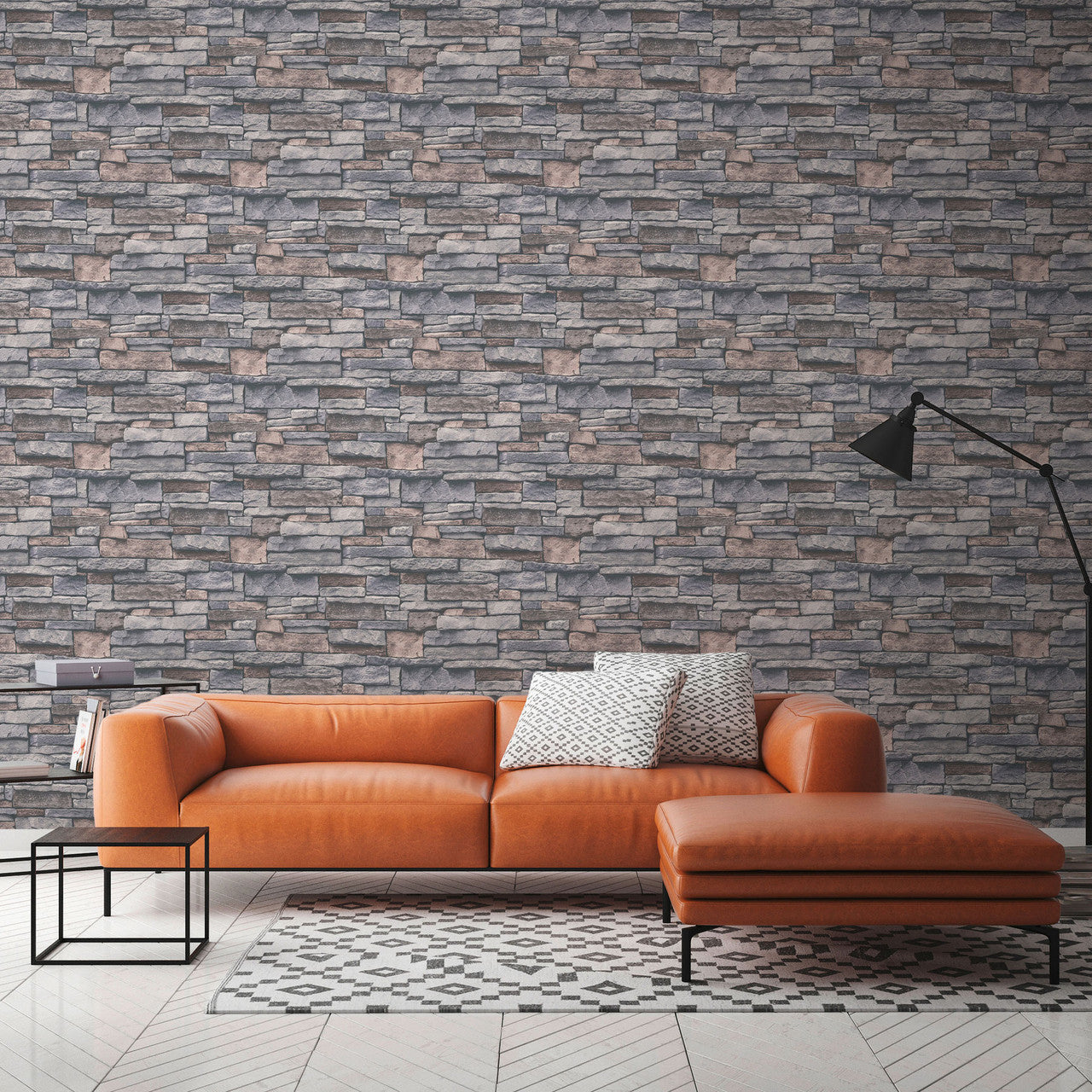 BB51132 Sandstone Splendour Motif Bricks and More Beige, Cream and Grey Wallpaper By Galerie
