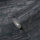 BB51133 Sandstone Splendour Motif Bricks and More Black Wallpaper By Galerie