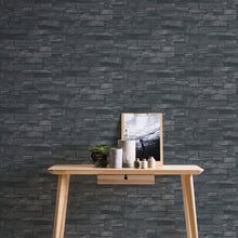 BB51133 Sandstone Splendour Motif Bricks and More Black Wallpaper By Galerie