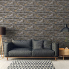 BB51134 Sandstone Splendour Motif Bricks and More Yellow and Grey Wallpaper By Galerie