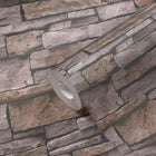 BB51135 Sandstone Splendour Motif Bricks and More Beige and Brown Wallpaper By Galerie