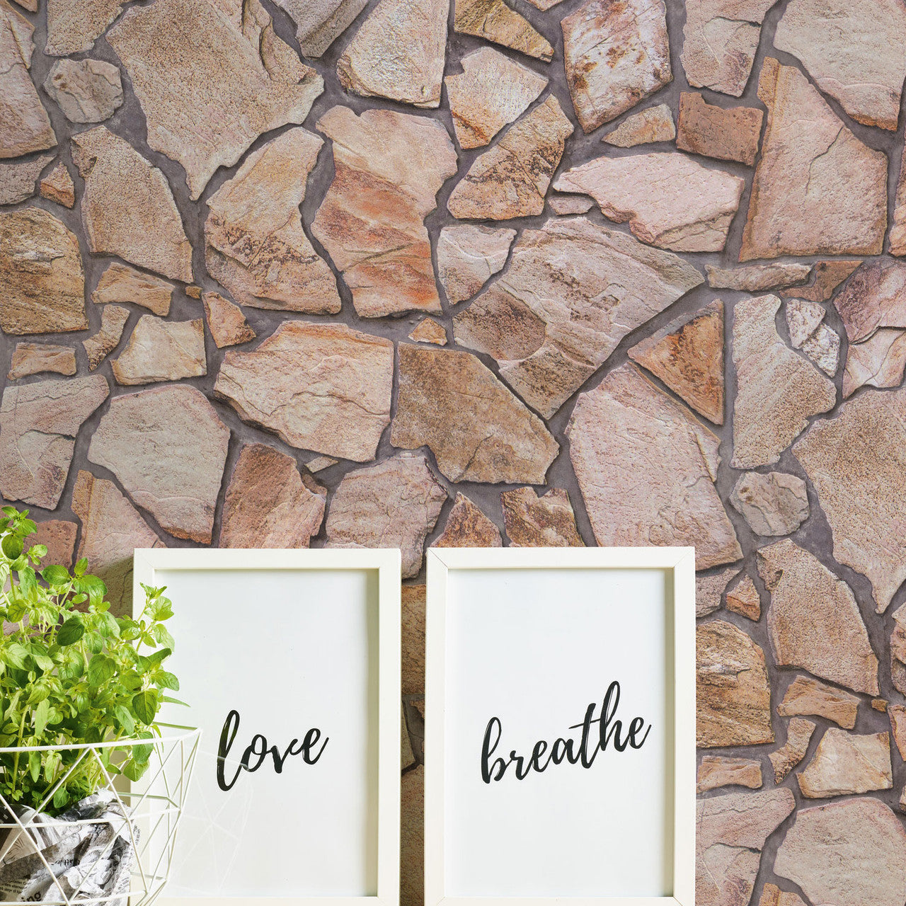 BB51136 Claystone Cottage Motif Bricks and More Beige, Brown and Grey Wallpaper By Galerie