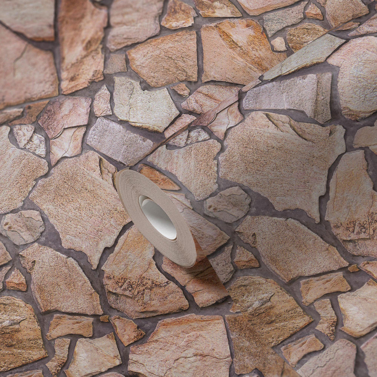 BB51136 Claystone Cottage Motif Bricks and More Beige, Brown and Grey Wallpaper By Galerie