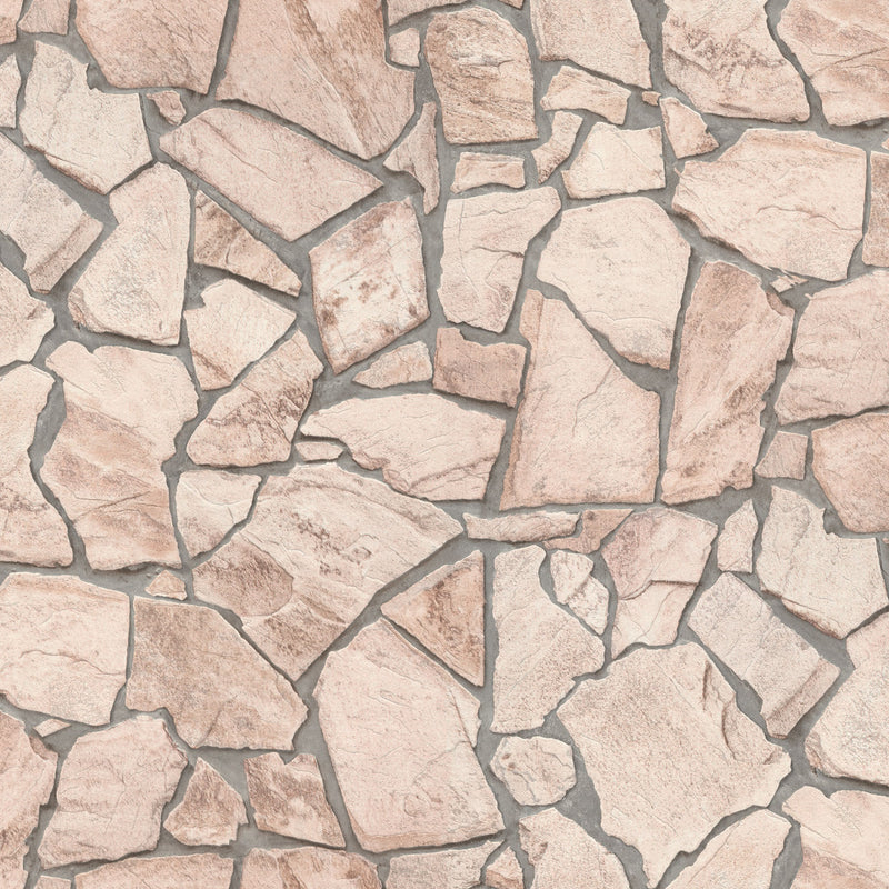 BB51137 Claystone Cottage Motif Bricks and More Beige, Brown and Grey Wallpaper By Galerie