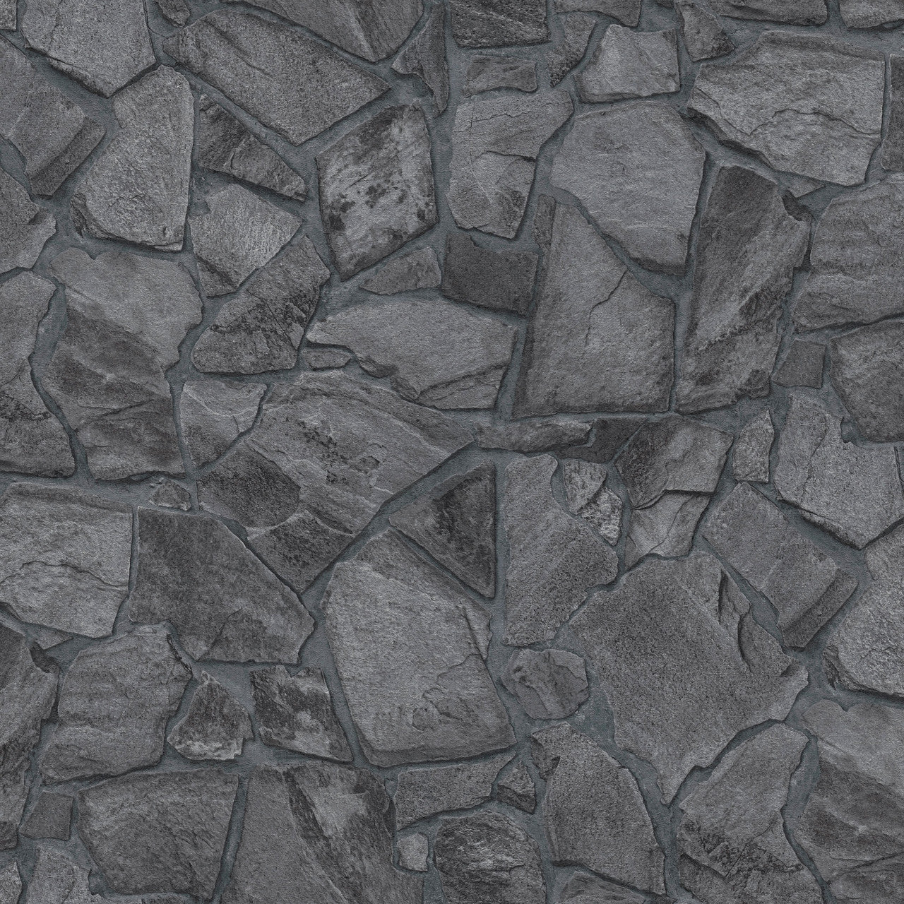 BB51141 Petrified Paradise Motif Bricks and More Grey and Black Wallpaper By Galerie