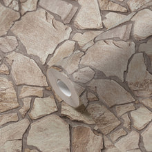 BB51142 Claystone Cottage Motif Bricks and More Beige, Cream and Grey Wallpaper By Galerie